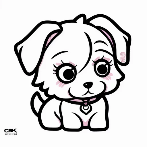 6597638815-Cute puppy dog chibi drawing, fine line thickness, graphic art, kawaii, side angle view, sharp detail, white background 4k.webp